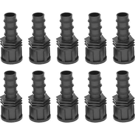 Raccord fileté mâle/femelle 1/2" pour tuyau d'arrosage, embout cannelé 20 mm, en plastique, pour tuyau d'irrigation. (1/5)