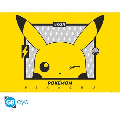Pikachu Wink Poster - Yellow - 91.5x61 cm