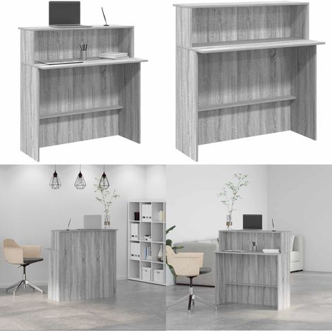 Empfangstheke Grau Sonoma 100x50x103,5 cm Holzwerkstoff - Holzwerkstoff - Tresen (1/5)