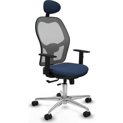 Sedia da ufficio piqueras y crespo Jorquera blu navy similpelle (1/2)