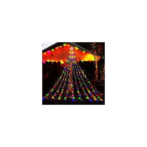 Weihnachtsdekoration für den Außenbereich: 3,8 m lange Lichterkette, 350 LEDs, 8 Modi, mehrfarbig, für Weihnachtsbaum, Haus, Hof, Veranda, Terrasse, Garten - Crezuo