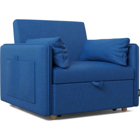 Nalui Sillón Cama Azul Marino Nest 1 Reclinable 3 en 1 (93x100x79cm) con 2 Cojines