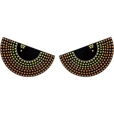 Demon Eyes - LED Lumineux Pour Vitre Arrière De Voiture - Alimentation USB 5 V - Contrôle Tactile - Forme Triangle Et Demi-Cercle - 2 Pièces (1/5)