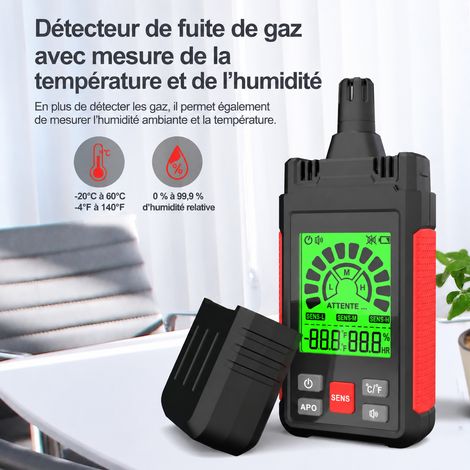 Détecteur de gaz numérique portable HT609 avec 2 piles incluses 7 2 192 g – Livraison gratuite (1/5)