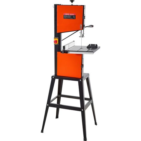 VEVOR Sierra de Cinta, Dos Velocidades, 373 W, Altura Máxima de Corte de 160 mm, Mesa de Hierro Fundido de 335 x 340 mm, con Luz de Trabajo de 360°, Guía de Ingletes y la de Corte Longitudinal