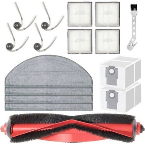 Accessoires pour Roborock Q10 S5 / Q10 S5+ rechange aspirateur, 1 brosse principale,4 chiffons de lavettes,2 sacs à poussière 4 brosses latérales,4 filtres (1/5)