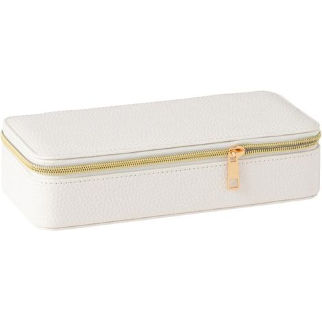 Boîte à Bijoux Avec Miroir "Ericka" 24cm Blanc (1/3)