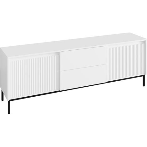 Meuble TV Comfivo Delruva I, Blanc, Le nombre de portes: 0, Nombre de tiroirs: 0, 174x60x40cm