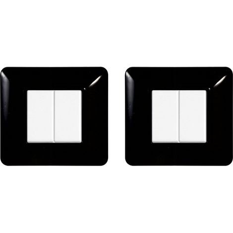 gloca Set 2 Placche Plastica 2P Nero Compatibili Matix (1/4)