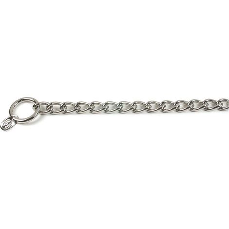60 cm: Collare a strozzo in acciaio inox a maglia corta per cani