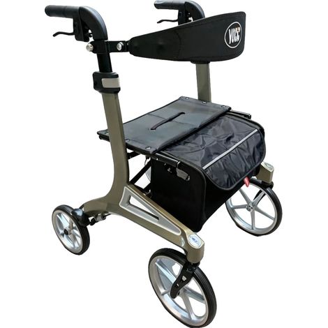 Carrito de paseo, diseño plegable compacto, asas ajustables, verde (1/2)