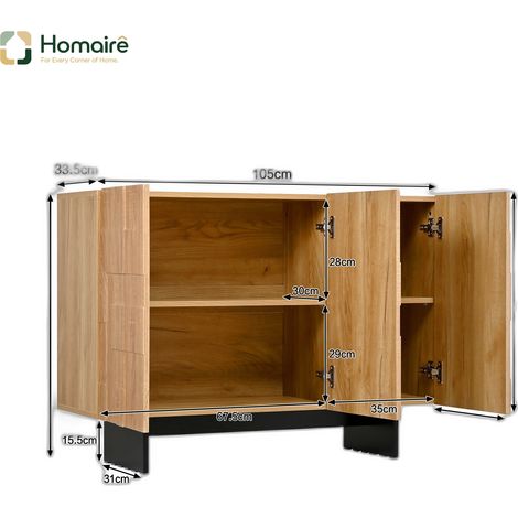 Flur- Garderobenschrank schwarz aus MDF 105 x 33.5 x 76 cm HOMAIRE (1/5)