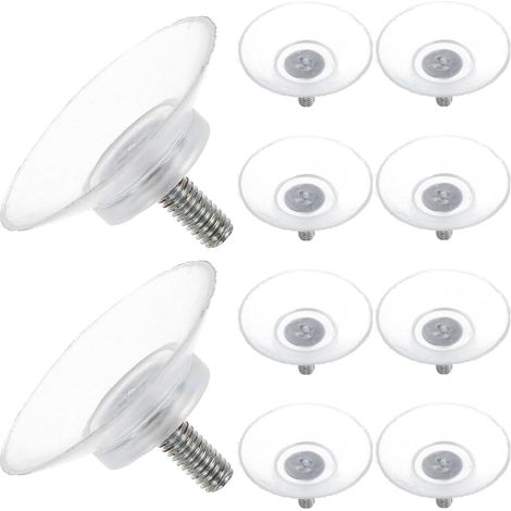 10 ventouses en PVC avec vis pour fenêtres et tables verre, (1/5)