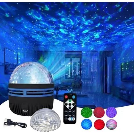 Lampe ciel arctique 2 en 1, projecteur d'aurores boréales et de vagues océaniques, avec télécommande et veilleuse couleur RGB (1/5)