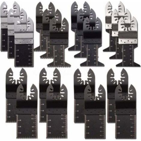 20 Pièces Lames de Scie Oscillantes Professionnelle Multi-Outils Lames de Scie Bois/Métal/Plastique avec Libération Rapide