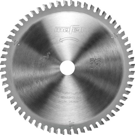 Lame de scie au carbure, 185 x 1,4/2,4 x 20 mm, Z 60, FZ/TZ, pour aluminium              92609