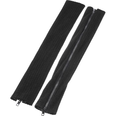 Juego de 2 fundas elásticas y resistentes al agua para reposabrazos de sillas de oficina con cremalleras, color negro (1/5)