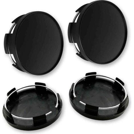 4Pcs Cache Moyeu 60mm Universels - Enjoliveurs Centre de Roue de Voiture en Noir Compatible avec Citroen - Cache Jante pour Accessoires Voitures (1/5)