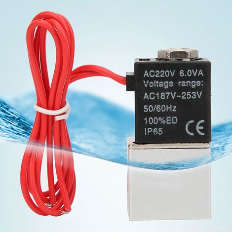 Électrovanne à action directe pour eau, air et huile, boîtier en alliage d'aluminium, 220 V CA (G1/4 pouce) (1/5)