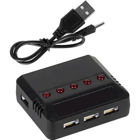 3,7V 500mAh LiPo-Akku mit 5-in-1-USB-Ladegerät für Wltoys WL Tech RC-Hubschrauber (1/5)