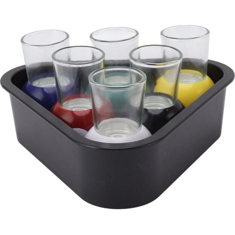 6-teiliges Billardkugel-Set mit Schnapsgläsern, mehrfarbige Billardkugeln und Trinkgläser für gesellige Abende in der Bar (1/5)