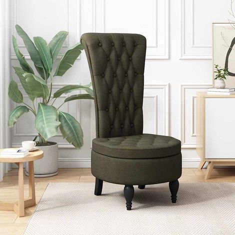 vidaXL Fauteuil à pantoufle Vert armée 56,5 x 70 x 110 cm Simili daim