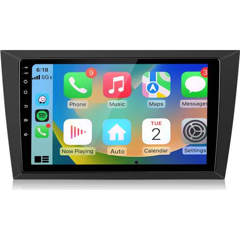 Hexinex Autoradio Octa-core Android 15 de 9 pouces 4 Go + 64 Go avec carPlay GPS RDS, FM commandes au volant et Wi-Fi pour VW Golf 6 VI 2008–2012 (1/5)