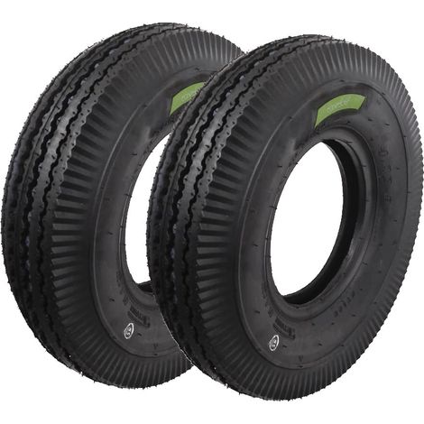 2 PNEUMATICI COPERTONI 4.00 8 GOMME 6 PR RUOTE RINFORZATE CARRELLO RIMORCHIO