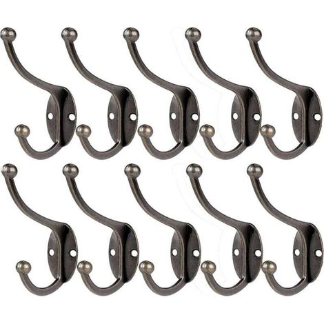 10 Pcs Patère Porte Manteau Murale Vintage Crochet Uniques Métal De Porte Chapeau Crochet Rétro Inox avec Vis pour la maison pour Porte-Manteau Salle de Bain Cuisine (Copper)