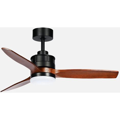 Ventilateur CC Barrax 18 W Noir/chêne 3 pales 6 vitesses 106d Éclairage optionnel 2250 lm 300045006500KK Télécommande + mémoire