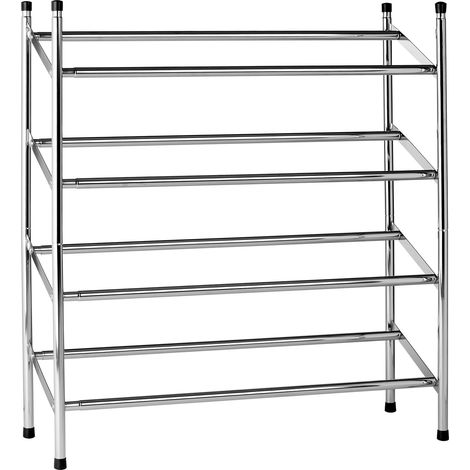 Premier Housewares Extendable Chrome Frame 4 Tier Shoe Rack (1/5)