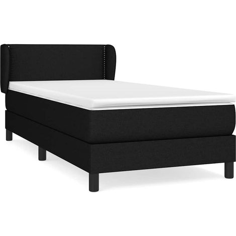 Maison Exclusive - Sommier à lattes de lit et matelas Noir 80x200 cm Tissu (1/5)