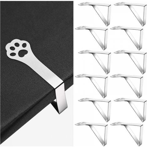 Pinces à nappe en acier inoxydable, 12 pièces, pour Table de jardin extérieure, salle à manger, Table à manger familiale, hauteur 4.5cm (1/5)