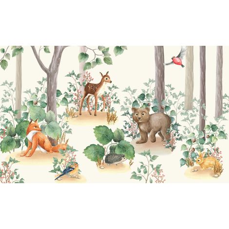 Tappetino magnetico per copritermosifone Animali della foresta 60x100cm (1/3)