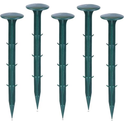 YMYNY Garden fixing stakes made of plastic, for the garden to secure weed control materials, UV protection (100 pieces, green) (1/4)