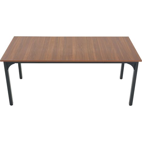 Table de Salle à Manger Rectangulaire en Bois de 180 cm pour 6 à 8 Personnes,Mobilier Rustique avec Pieds en Fer,Brun (1/5)