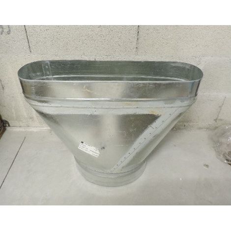 Reduction concentrique oblongue cylindrique rcoc l 700 x h 165mm diametre 355mm acier galvanisé