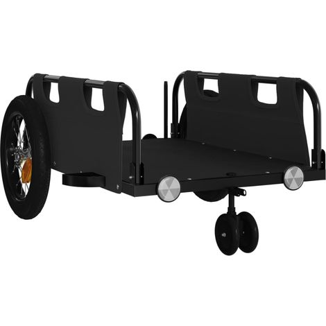 Remorque chariot transport de vélo tissu oxford fer noir (1/5)