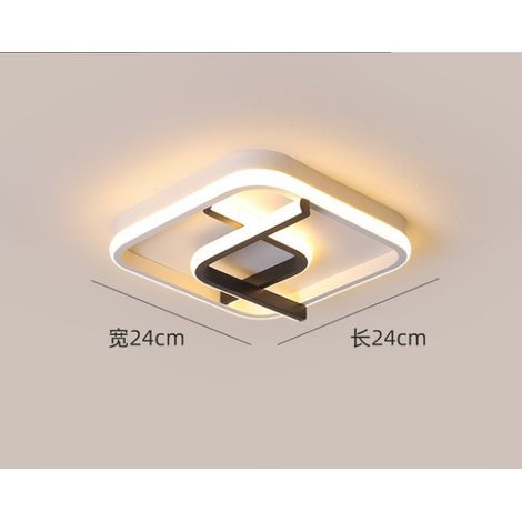 Lampe de balcon nordique moderne et épurée, éclairage créatif pour entrée, porche, couloir, vestiaire, plafonnier à lumière chaude, lampe carrée pour allée. (1/5)