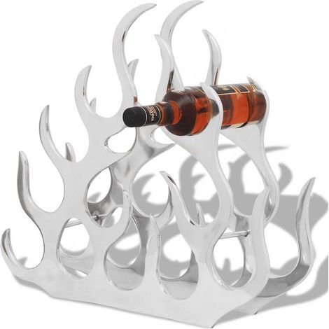 vidaXL Botellero para 11 botellas de aluminio plateado (1/4)