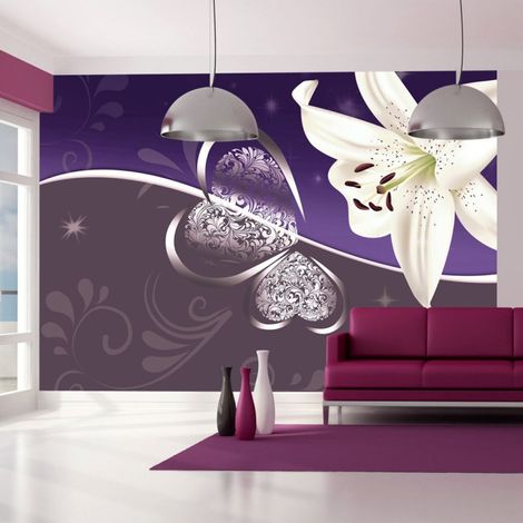Papier Peint "Lily in Shades of Violet" 175 x 250 cm (1/2)