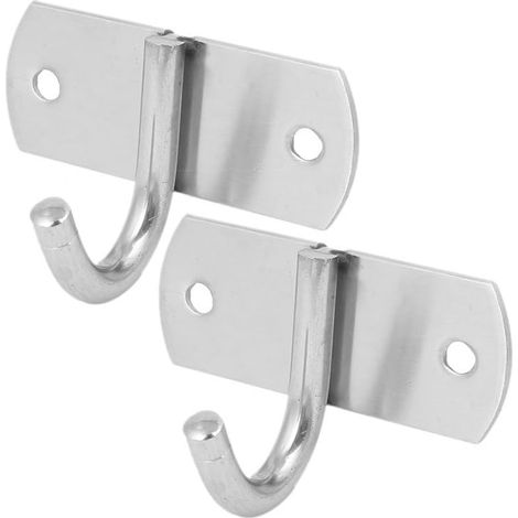 2Stk Badezimmer-Zubehör Küche Badenzimmer Rostfreier Stahl Rechteckig Wand Handtuchhaken Hänger (1/4)