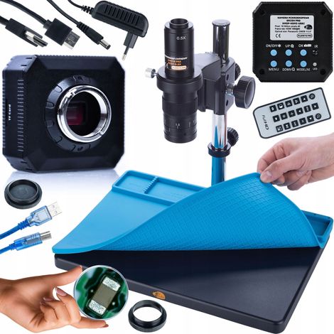 Microscopio digital Rosfix Earth Pro MCEP-0.5X + C谩mara ORION Pro KMOP-HDMI-USBI Plantes PRO Series + Alfombrilla de silicona de 380x260 mm