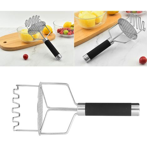 Presse-purée manuel en acier inoxydable, à double paroi, pour écraser rapidement pommes de terre, potiron et autres légumes. Un petit ustensile de cuisine indispensable. (1/5)