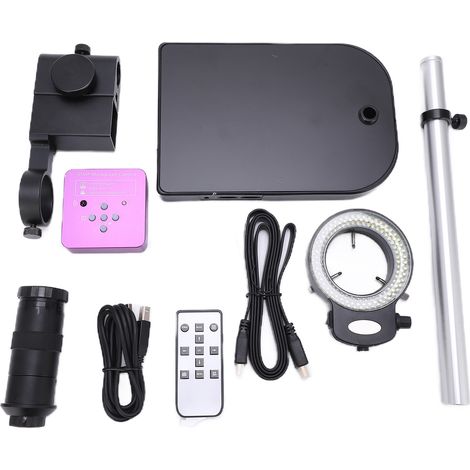 Microscope numérique 51MP avec caméra USB, support ajustable, éclairage LED pour réparation de bijoux et téléphones mobiles, alimentation AC 100-240V, prise US. (1/5)