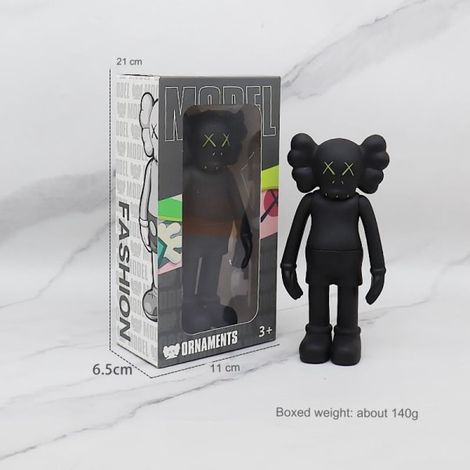 Figurines de collection Kaws (personnages du dessin animé) - Modèle réduit - Décoration intérieure - Ornement de bureau - Cadeau - Support noir