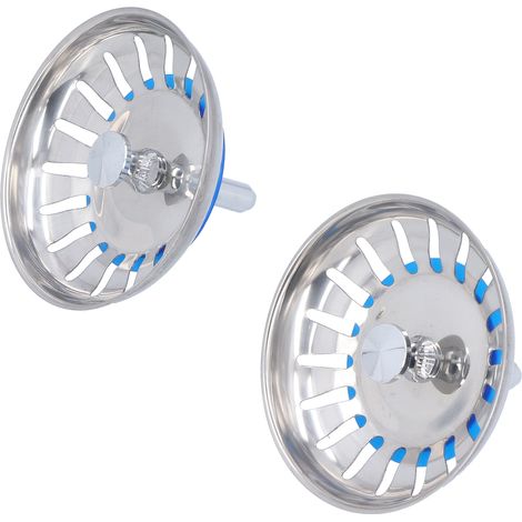Lot de 2 bonde filtrante pour évier cuisine maison en acier inoxydable 304 anti bouchage accessoire évier (1/5)