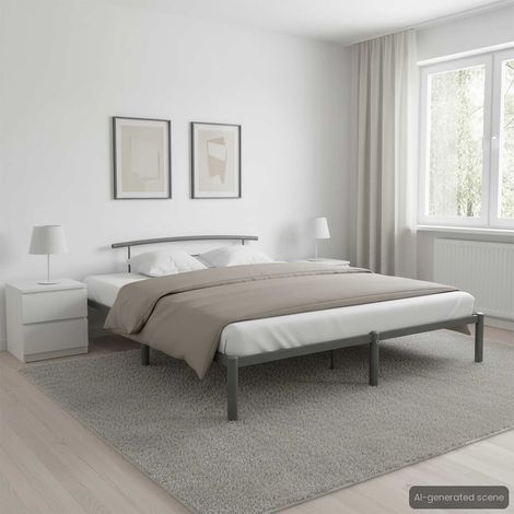vidaXL Cadre de lit sans matelas gris métal 200x200 cm (1/5)