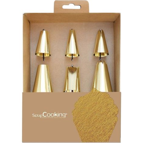 Coffret de 6 douilles à pâtisserie dorées (1/4)