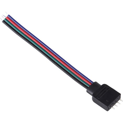 20 pcs 4 Broches Plug Mâle à Femelle EL Fil Câble Connecteur Adaptateur Fils pour 5050/3528/3014 RGB LED Bandes Lumières 10 cm de Longueur(Mâle).